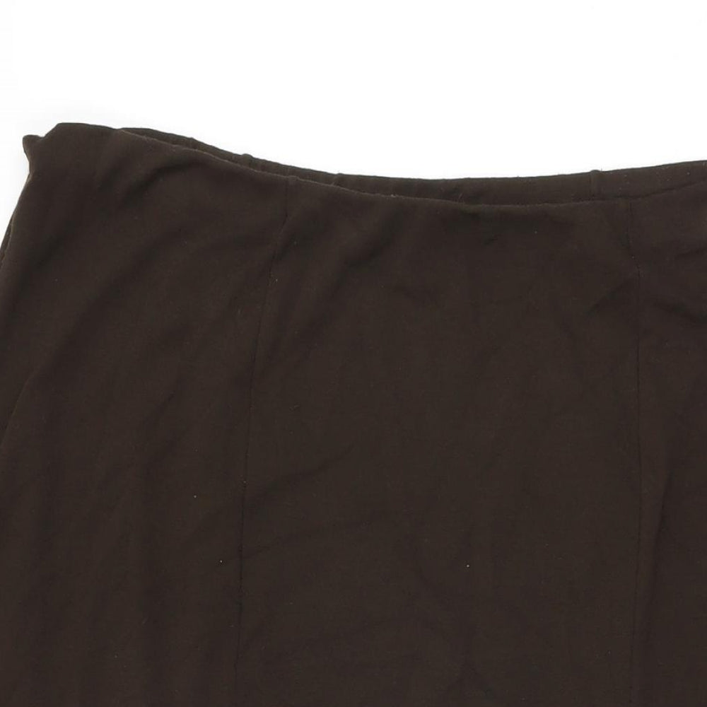 Wardrobe Womens Brown Viscose Swing Skirt Size 24