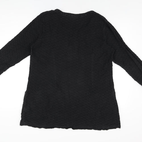 Tara Clothing Womens Black Cotton Basic T-Shirt Size 16 Round Neck