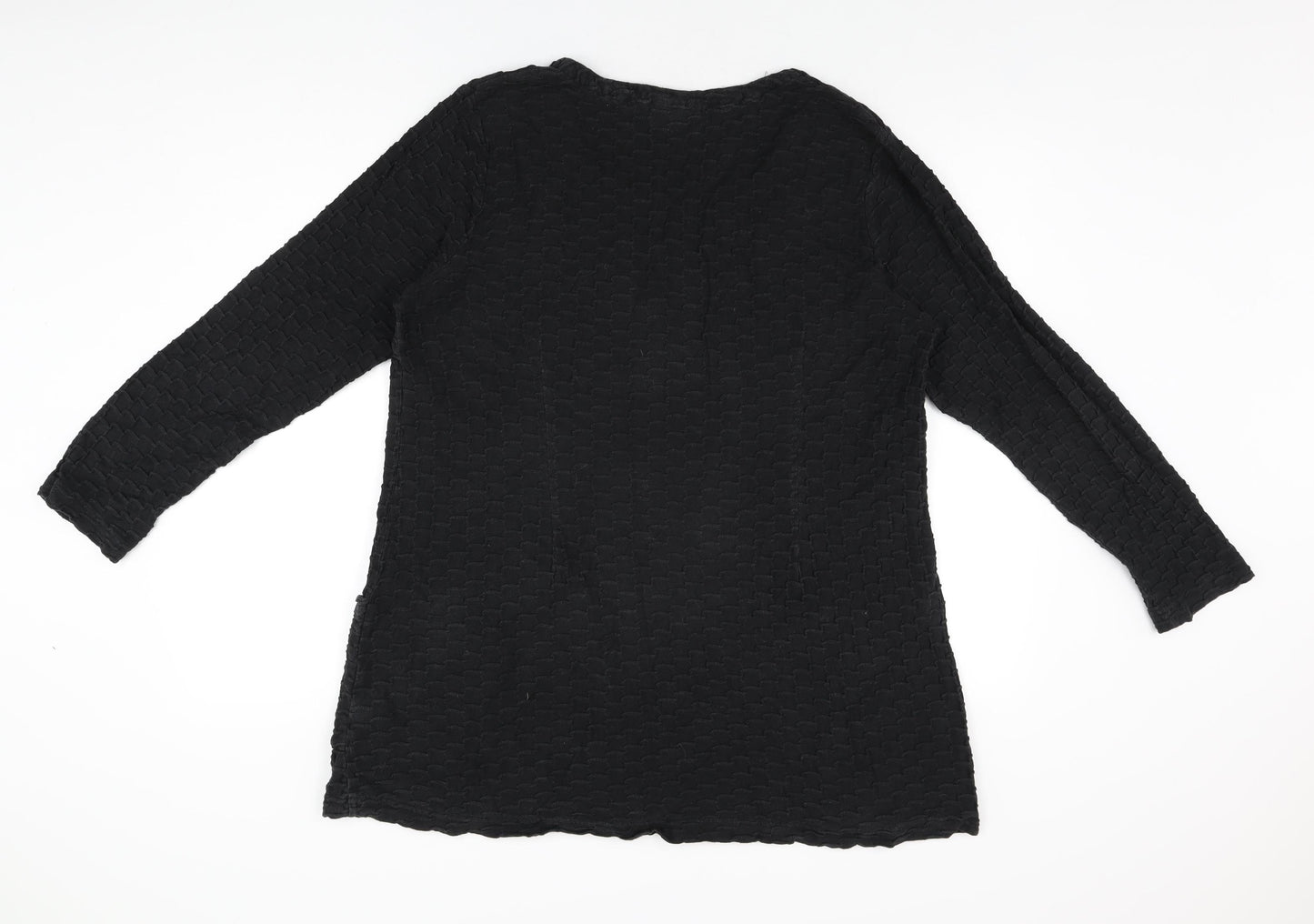 Tara Clothing Womens Black Cotton Basic T-Shirt Size 16 Round Neck