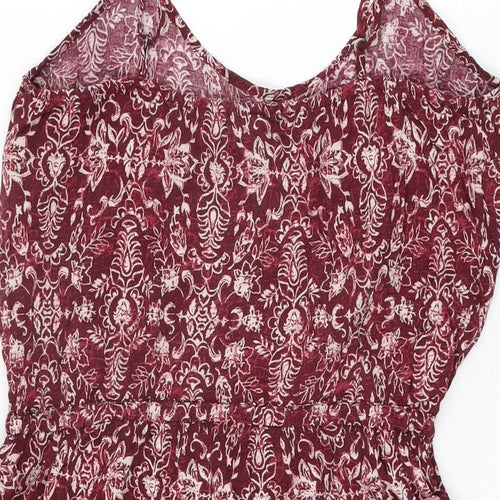 Aeropostale Womens Red Geometric Viscose Playsuit One-Piece Size M L3 in Pullover