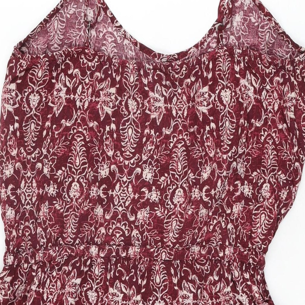 Aeropostale Womens Red Geometric Viscose Playsuit One-Piece Size M L3 in Pullover