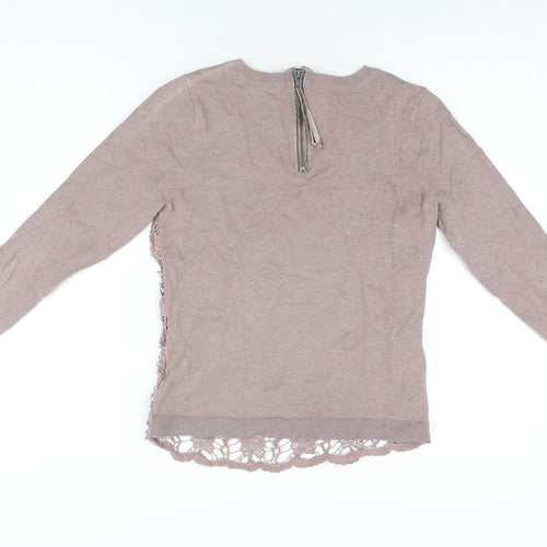 RJR.John Rocha Womens Pink Cotton Basic T-Shirt Size 8 Round Neck