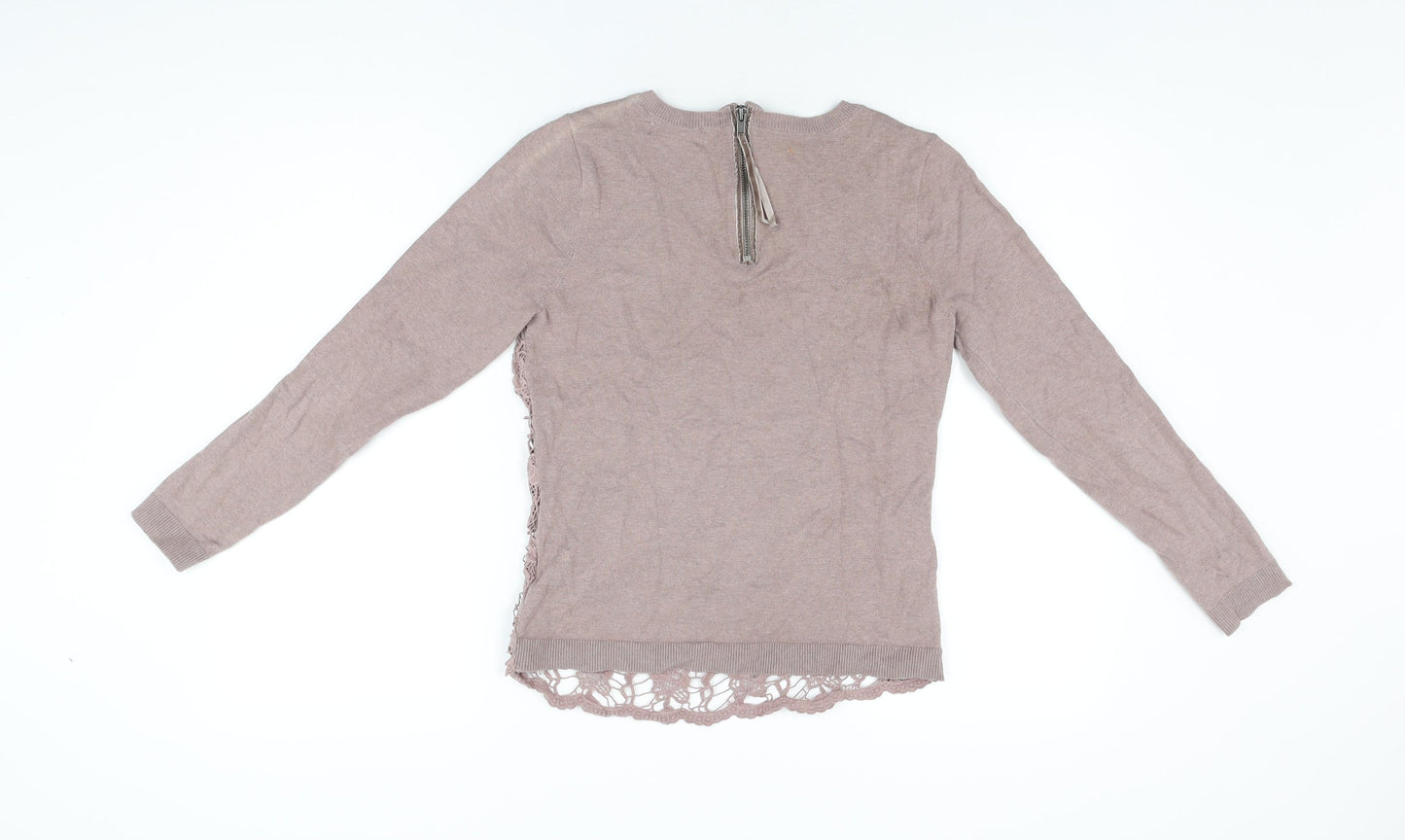 RJR.John Rocha Womens Pink Cotton Basic T-Shirt Size 8 Round Neck