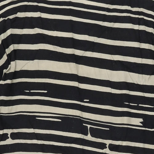 Masai Womens Black Striped Viscose Shift Size S Round Neck Pullover