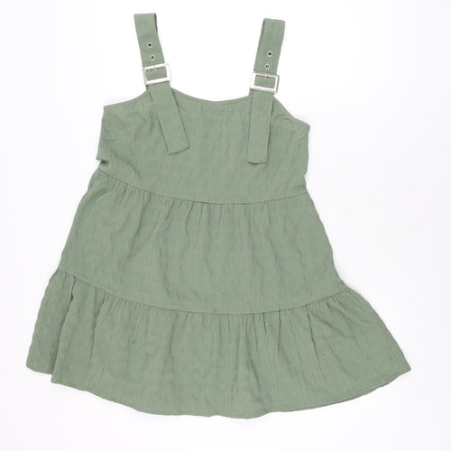 ASOS Womens Green Polyester Mini Size 8 Square Neck Buckle