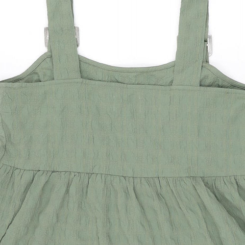 ASOS Womens Green Polyester Mini Size 8 Square Neck Buckle