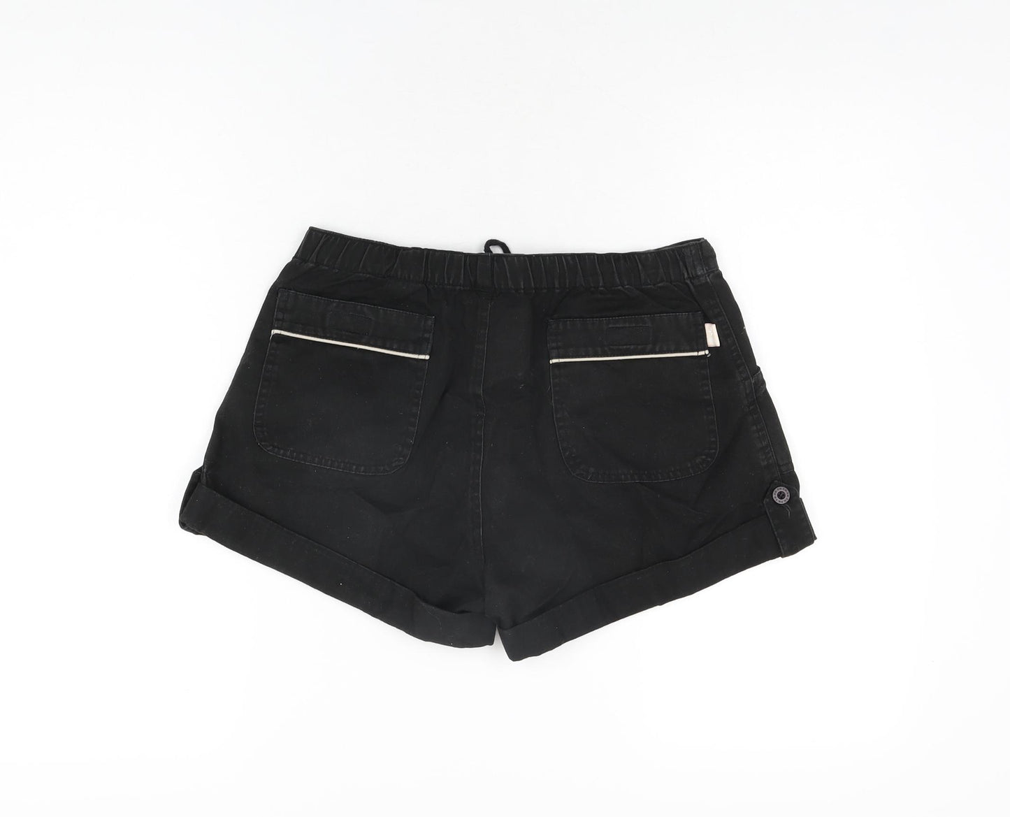 Best Mountain Womens Black Cotton Hot Pants Shorts Size 10 Regular Zip