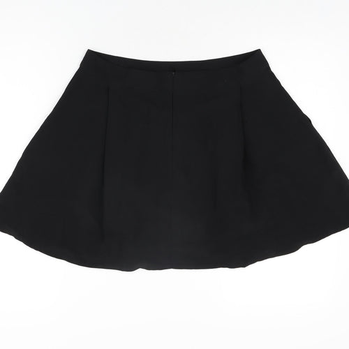 ASOS Womens Black Polyester Skater Skirt Size 12 Zip