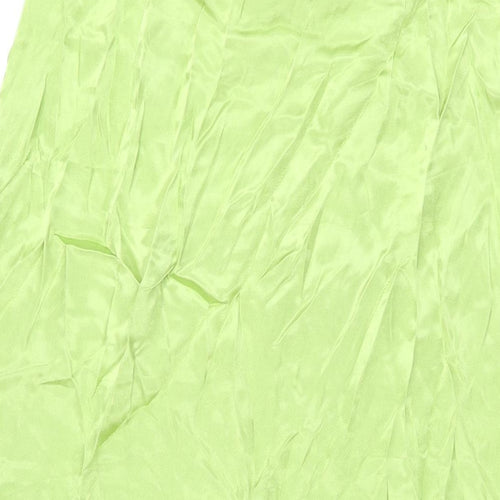 H&M Womens Green Viscose Swing Skirt Size 16 Zip
