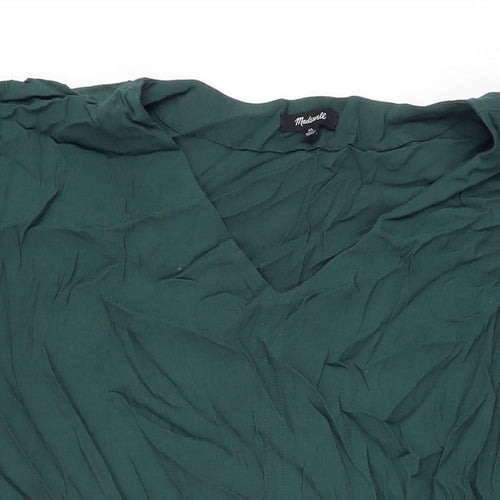 Madewell Womens Green Viscose Basic T-Shirt Size XL V-Neck