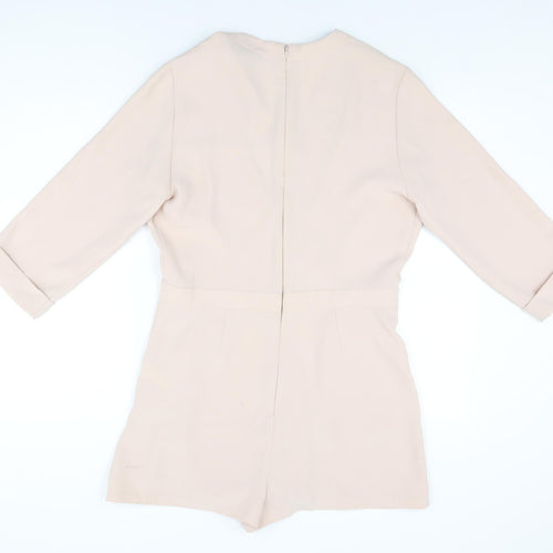 Topshop Womens Pink Polyester Playsuit One-Piece Size 14 L3 in Zip