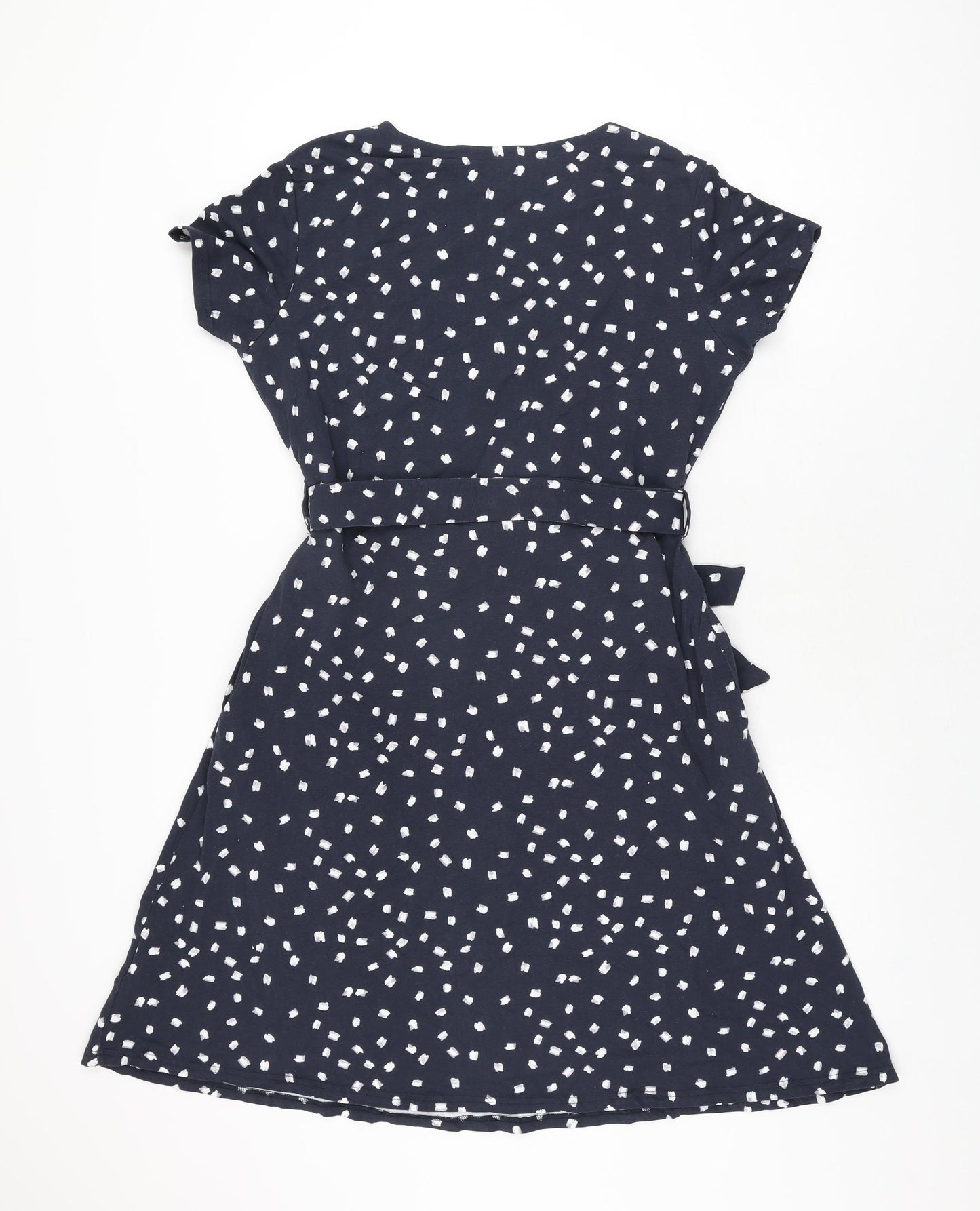 Mountain Warehouse Womens Blue Polka Dot Cotton A-Line Size 14 V-Neck Pullover