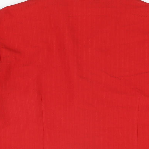 Dorothy Perkins Womens Red Polyester Basic Button-Up Size 14 Collared