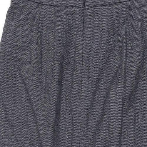 L.K. Bennett Womens Blue Wool Straight & Pencil Skirt Size 14 Zip