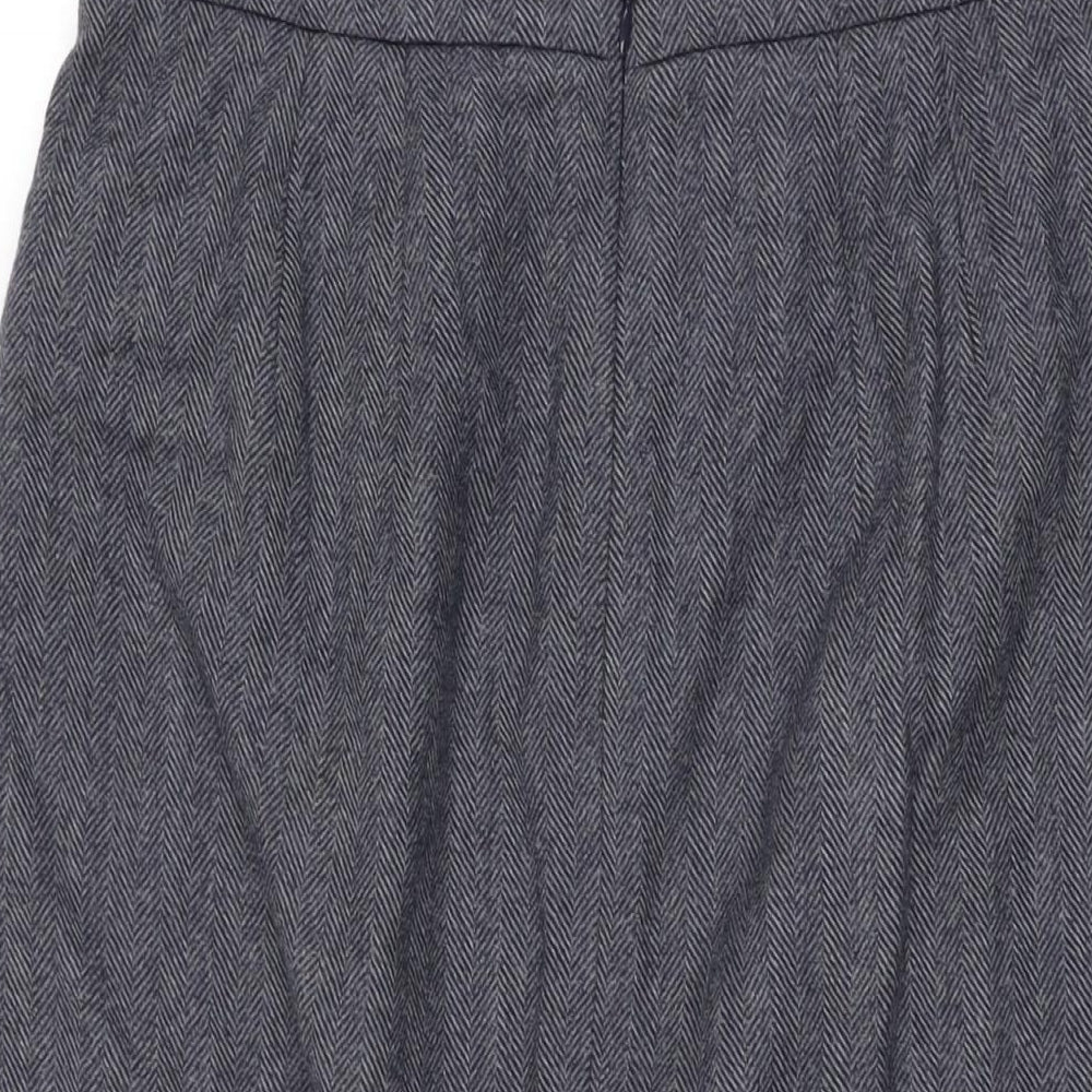 L.K. Bennett Womens Blue Wool Straight & Pencil Skirt Size 14 Zip