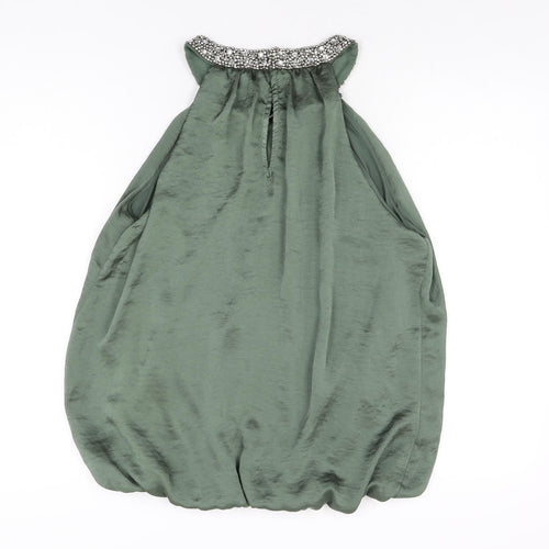 Dorothy Perkins Womens Green Polyester Basic Blouse Size 16 Round Neck