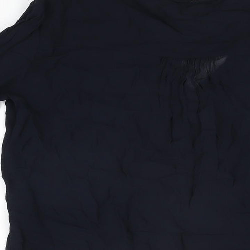 Zara Womens Blue Polyester Basic Blouse Size M V-Neck