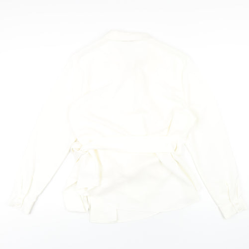 NEXT Womens Ivory Polyester Wrap Blouse Size 18 V-Neck