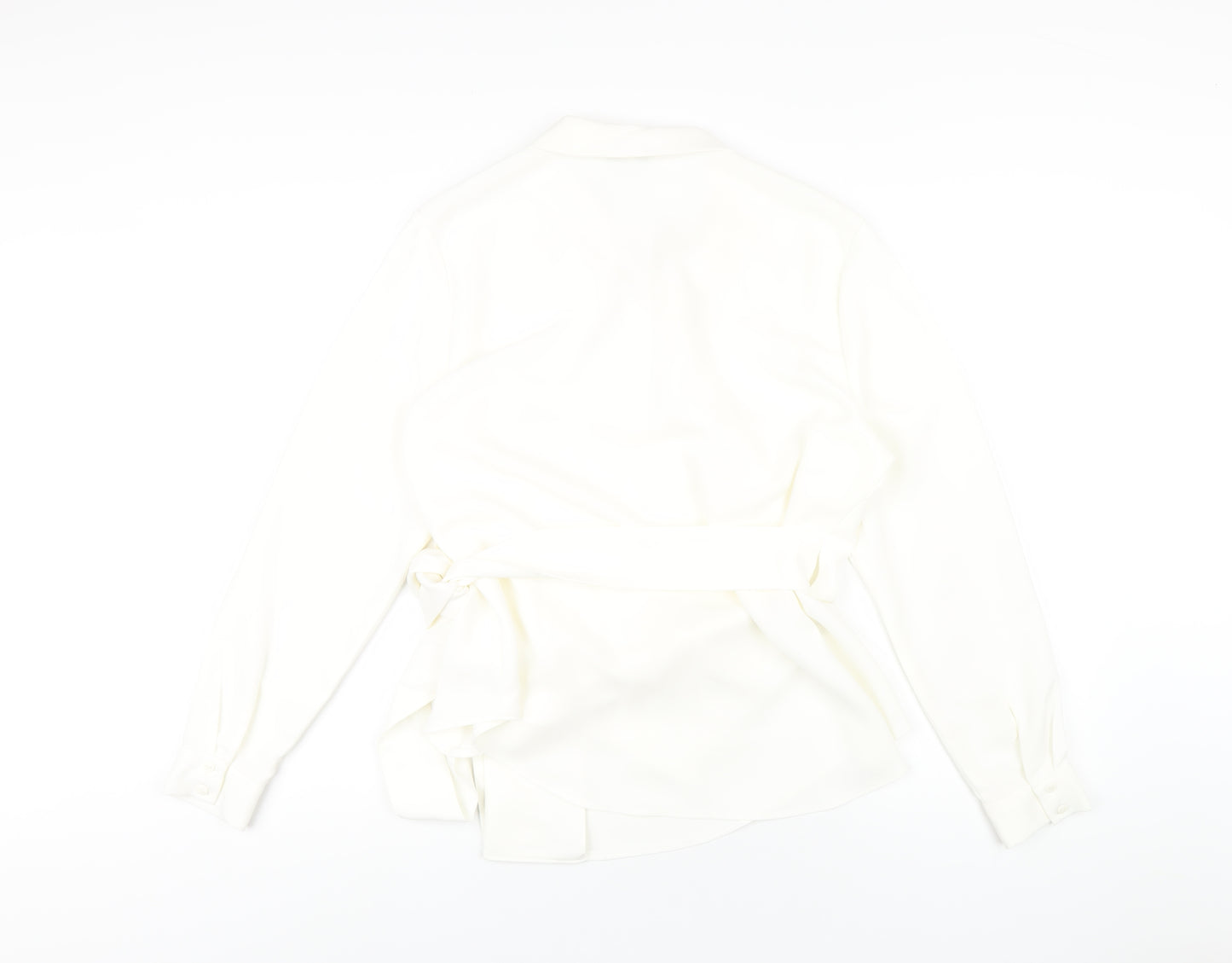 NEXT Womens Ivory Polyester Wrap Blouse Size 18 V-Neck