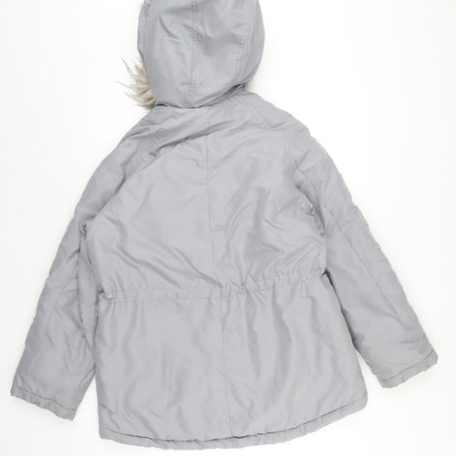 H&M Womens Grey Parka Coat Size XS Zip