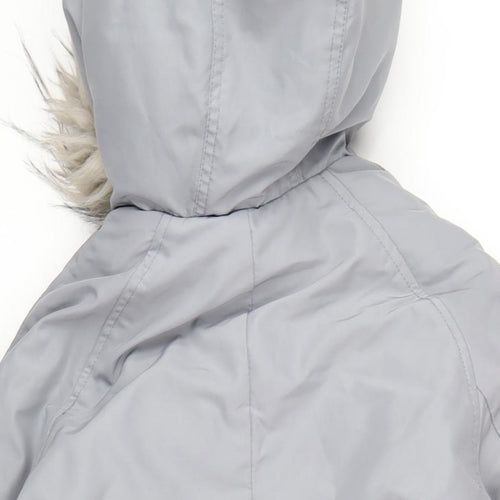 H&M Womens Grey Parka Coat Size XS Zip