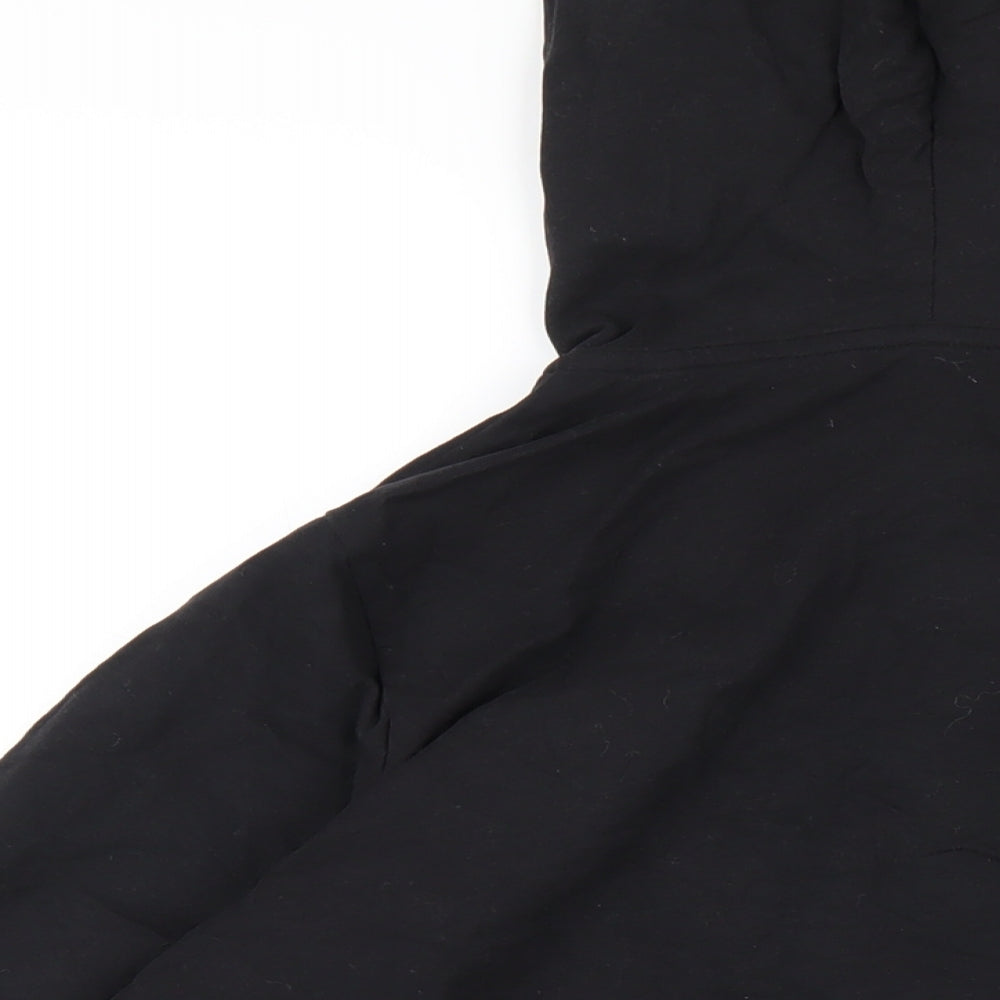 GOODMOVE Womens Black Cotton Full Zip Hoodie Size 14 Zip