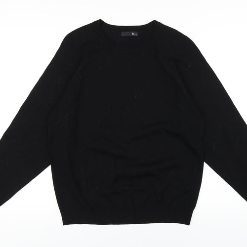 BHS Womens Black Crew Neck Acrylic Pullover Jumper Size M