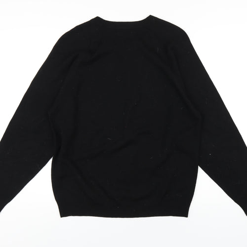 BHS Womens Black Crew Neck Acrylic Pullover Jumper Size M