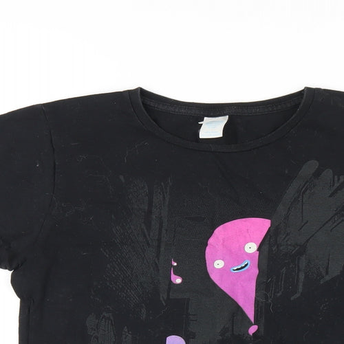 Threadless Womens Black Cotton Basic T-Shirt Size M Round Neck