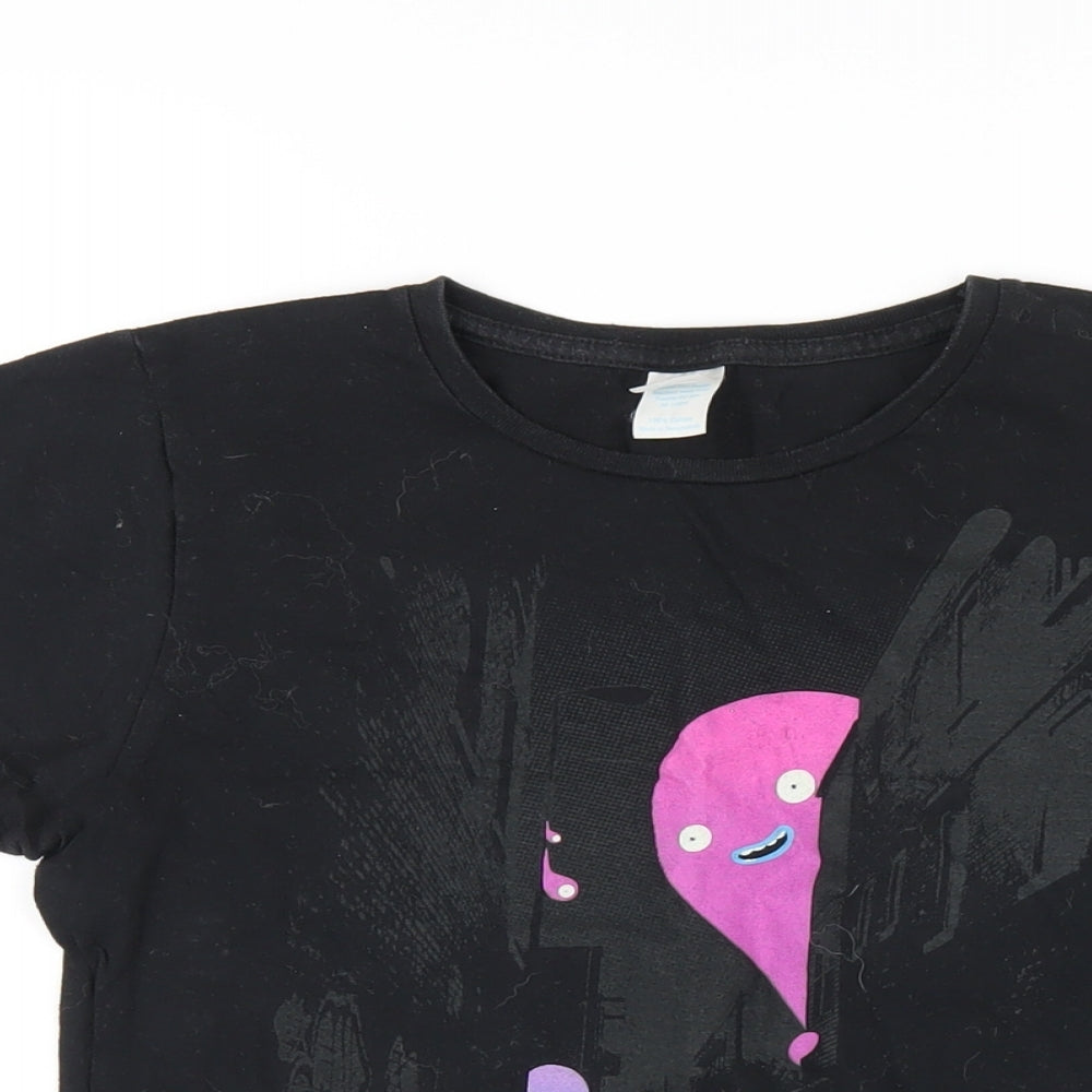 Threadless Womens Black Cotton Basic T-Shirt Size M Round Neck