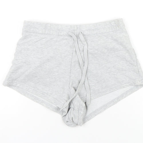 Weekday Womens Grey Cotton Basic Shorts Size S Regular Drawstring