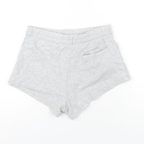 Weekday Womens Grey Cotton Basic Shorts Size S Regular Drawstring