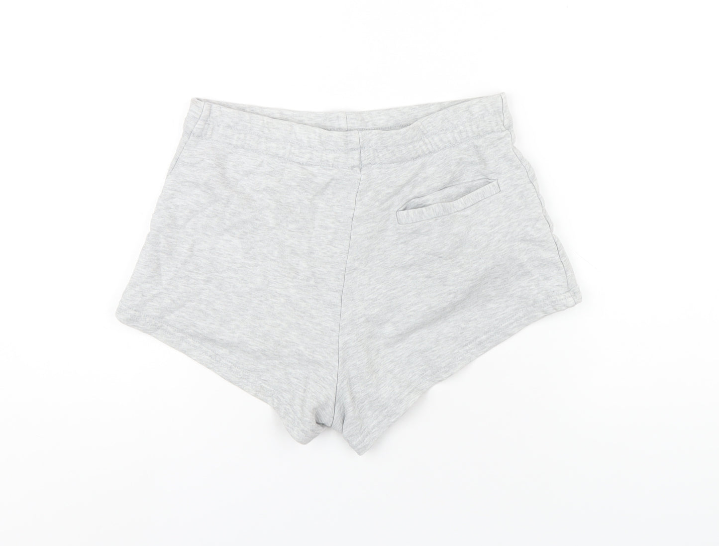 Weekday Womens Grey Cotton Basic Shorts Size S Regular Drawstring
