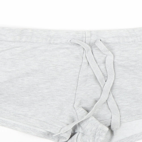 Weekday Womens Grey Cotton Basic Shorts Size S Regular Drawstring