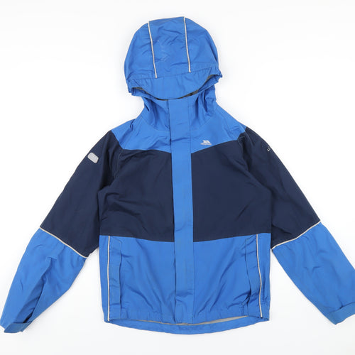 Trespass Girls Blue Rain Coat Coat Size 11-12 Years Zip