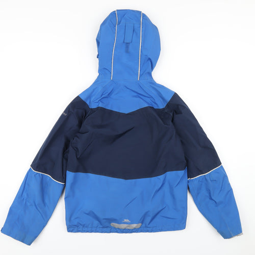 Trespass Girls Blue Rain Coat Coat Size 11-12 Years Zip