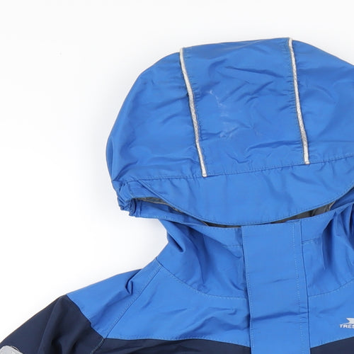 Trespass Girls Blue Rain Coat Coat Size 11-12 Years Zip