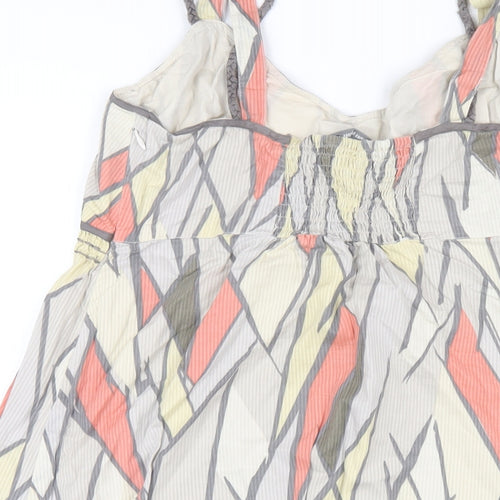 mamas & papas Womens Multicoloured Geometric Cotton A-Line Size 12 V-Neck Zip