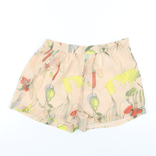 H&M Womens Multicoloured Geometric Polyester Basic Shorts Size 8 Regular Zip