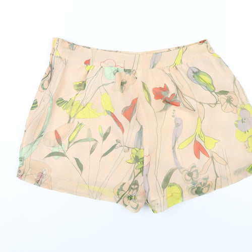 H&M Womens Multicoloured Geometric Polyester Basic Shorts Size 8 Regular Zip
