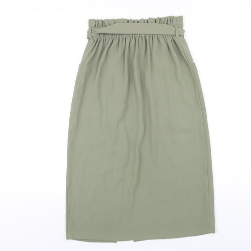 New Look Womens Green Polyester A-Line Skirt Size 8
