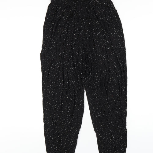H&M Womens Black Polka Dot Viscose Bloomer Trousers Size S L27 in Regular