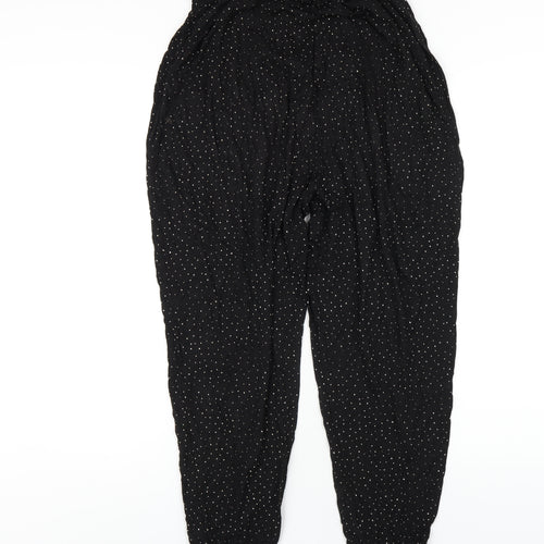 H&M Womens Black Polka Dot Viscose Bloomer Trousers Size S L27 in Regular