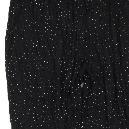 H&M Womens Black Polka Dot Viscose Bloomer Trousers Size S L27 in Regular