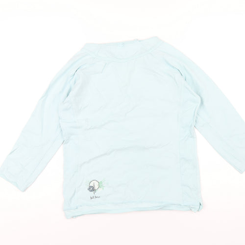 Fat Face Womens Blue Cotton Basic T-Shirt Size 12 Round Neck