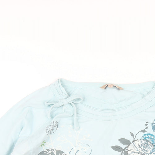 Fat Face Womens Blue Cotton Basic T-Shirt Size 12 Round Neck