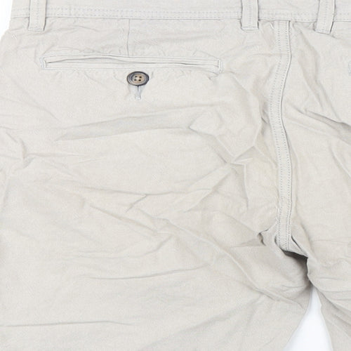 NEXT Mens Beige Cotton Chino Shorts Size 34 in L9 in Regular Zip