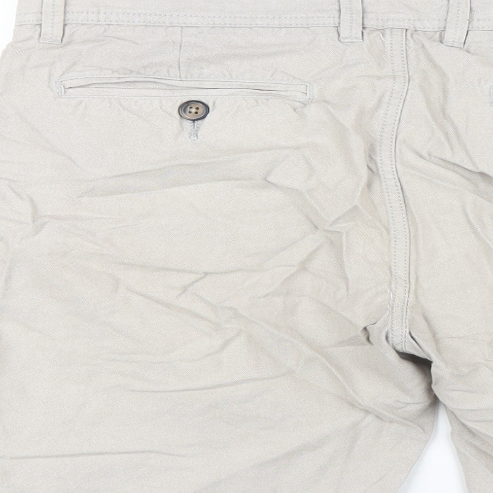 NEXT Mens Beige Cotton Chino Shorts Size 34 in L9 in Regular Zip