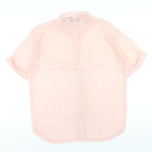 Heartbreak Womens Pink Check Polyester Basic Button-Up Size 10 Collared