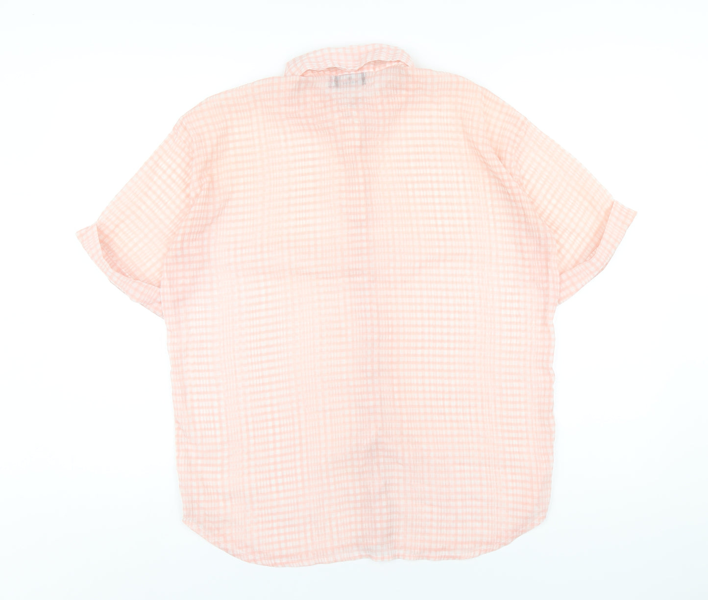 Heartbreak Womens Pink Check Polyester Basic Button-Up Size 10 Collared